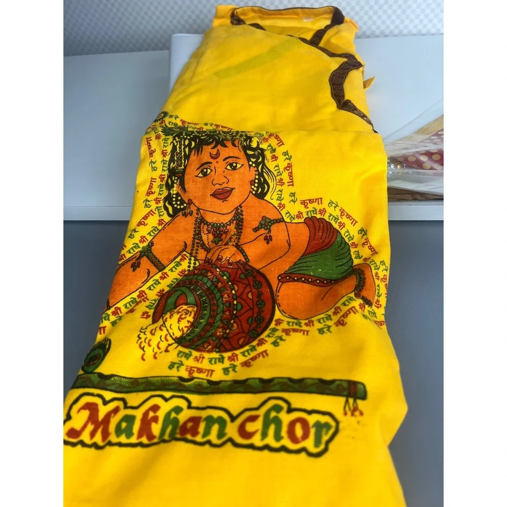 Kaku Fancy Dresses Krishna Costume Boys Yellow‎ Dhoti Set 5-6 Years Makhan Chor